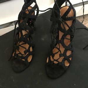 Black strappy heels